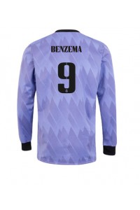 Real Madrid Karim Benzema #9 Voetbaltruitje Uit tenue 2022-23 Lange Mouw